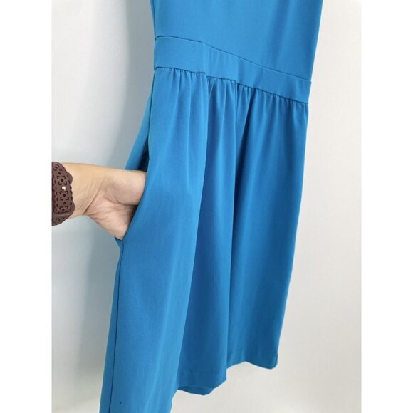Cynthia Rowley Women’s Aqua Blue Zip Back Nylon Blend Sleeveless Dress Size XS‎ - Picture 4 of 10